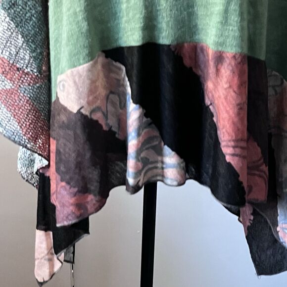 Palila San Francisco Unique Vibrant Art to Wear Tunic Textured Shark Bite‎ Hem L - Picture 4 of 7